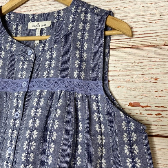 NWT Emmie Rose Chambray Sleeveless Top Sz L - Picture 9 of 15